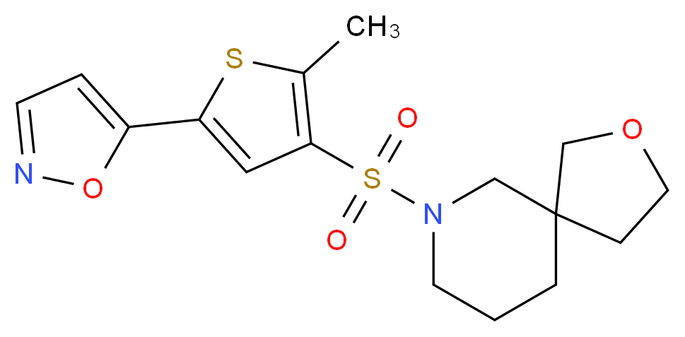 7-[(5-isoxazol-5-yl-2-methyl-3-thienyl)sulfonyl]-2-oxa-7-azaspiro[4.5]decane_Molecular_structure_CAS_)