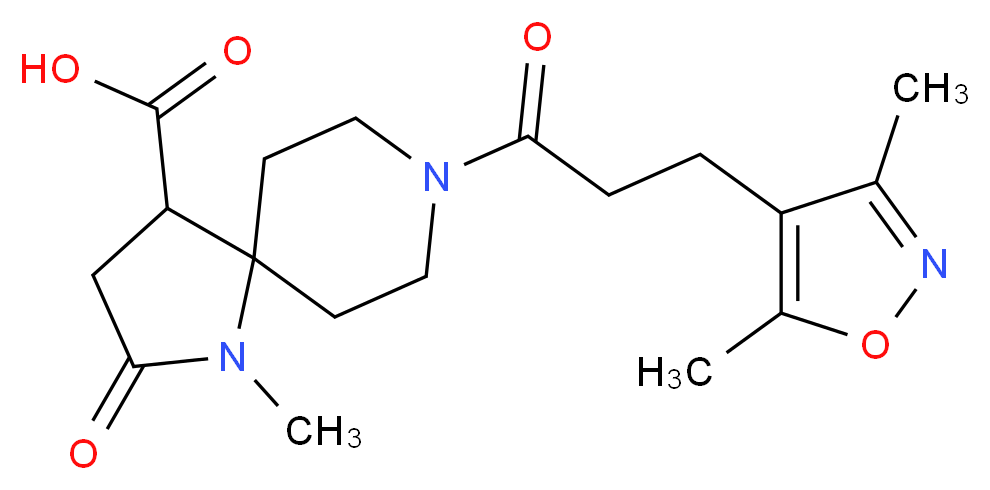 8-[3-(3,5-dimethylisoxazol-4-yl)propanoyl]-1-methyl-2-oxo-1,8-diazaspiro[4.5]decane-4-carboxylic acid_Molecular_structure_CAS_)