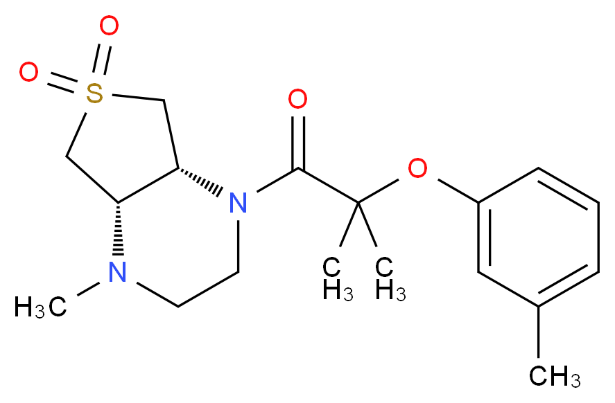 (4aR*,7aS*)-1-methyl-4-[2-methyl-2-(3-methylphenoxy)propanoyl]octahydrothieno[3,4-b]pyrazine 6,6-dioxide_Molecular_structure_CAS_)