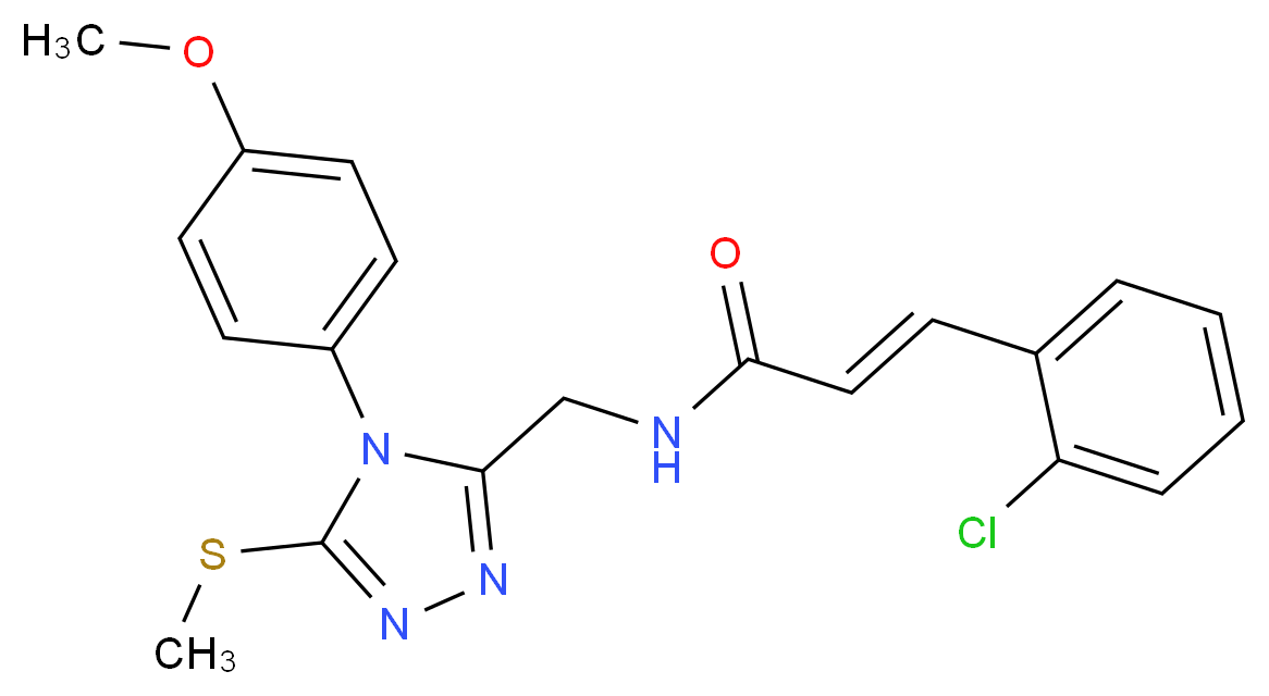 (2E)-3-(2-chlorophenyl)-N-{[4-(4-methoxyphenyl)-5-(methylthio)-4H-1,2,4-triazol-3-yl]methyl}acrylamide_Molecular_structure_CAS_)
