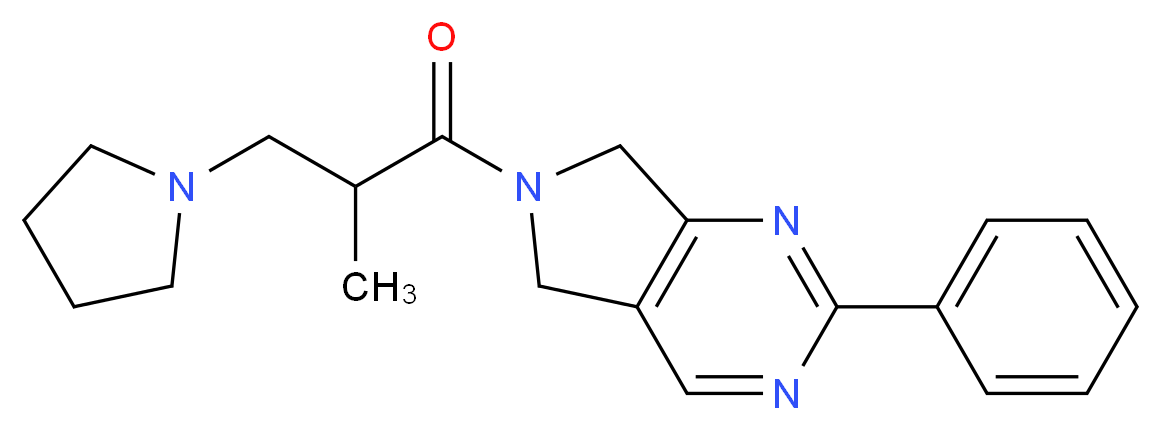 6-(2-methyl-3-pyrrolidin-1-ylpropanoyl)-2-phenyl-6,7-dihydro-5H-pyrrolo[3,4-d]pyrimidine_Molecular_structure_CAS_)