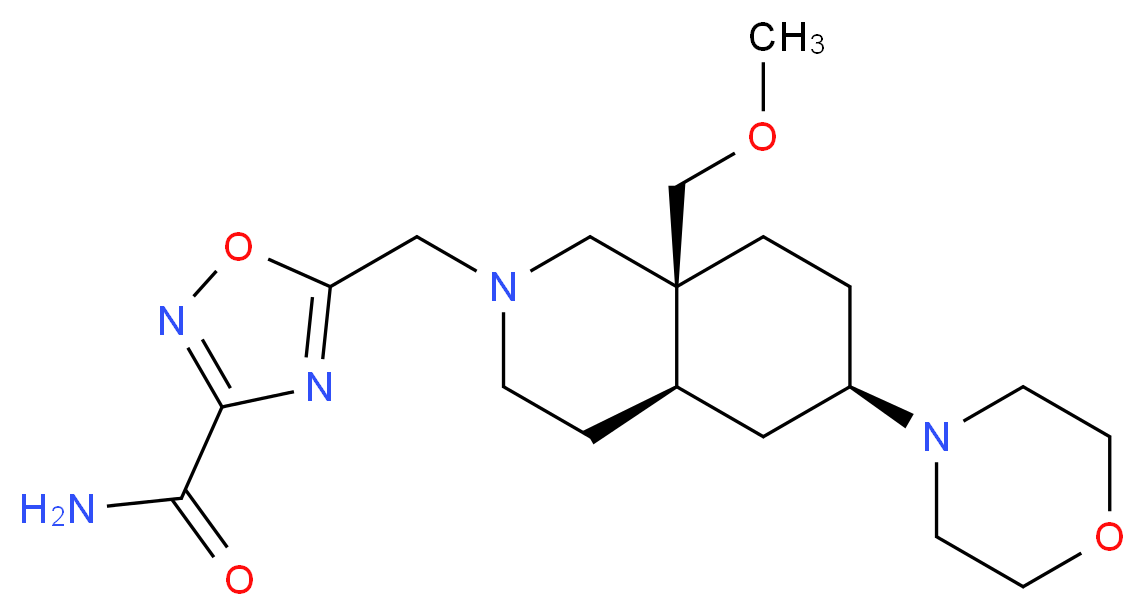 5-{[(4aR*,6R*,8aS*)-8a-(methoxymethyl)-6-morpholin-4-yloctahydroisoquinolin-2(1H)-yl]methyl}-1,2,4-oxadiazole-3-carboxamide_Molecular_structure_CAS_)