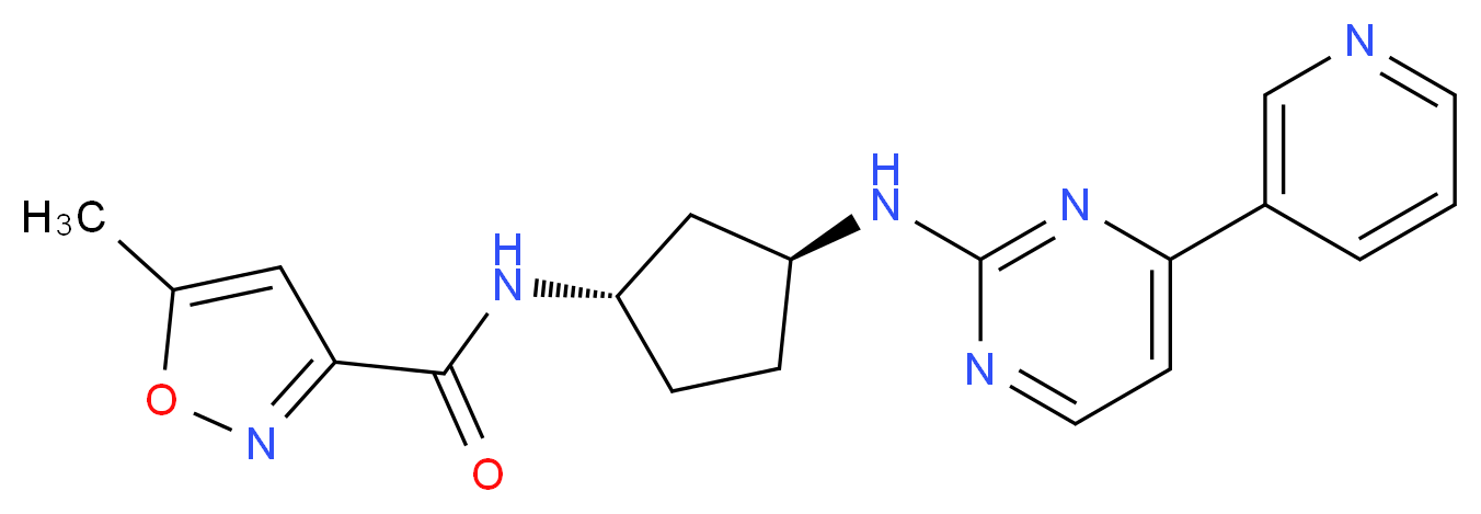 5-methyl-N-((1S*,3S*)-3-{[4-(3-pyridinyl)-2-pyrimidinyl]amino}cyclopentyl)-3-isoxazolecarboxamide_Molecular_structure_CAS_)