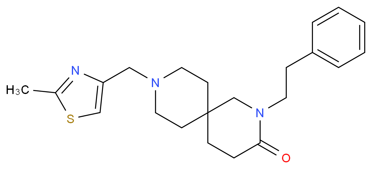 9-[(2-methyl-1,3-thiazol-4-yl)methyl]-2-(2-phenylethyl)-2,9-diazaspiro[5.5]undecan-3-one_Molecular_structure_CAS_)