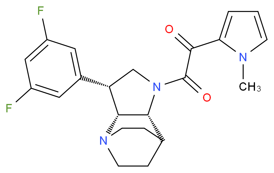 2-[(2R*,3R*,6R*)-3-(3,5-difluorophenyl)-1,5-diazatricyclo[5.2.2.0~2,6~]undec-5-yl]-1-(1-methyl-1H-pyrrol-2-yl)-2-oxoethanone_Molecular_structure_CAS_)