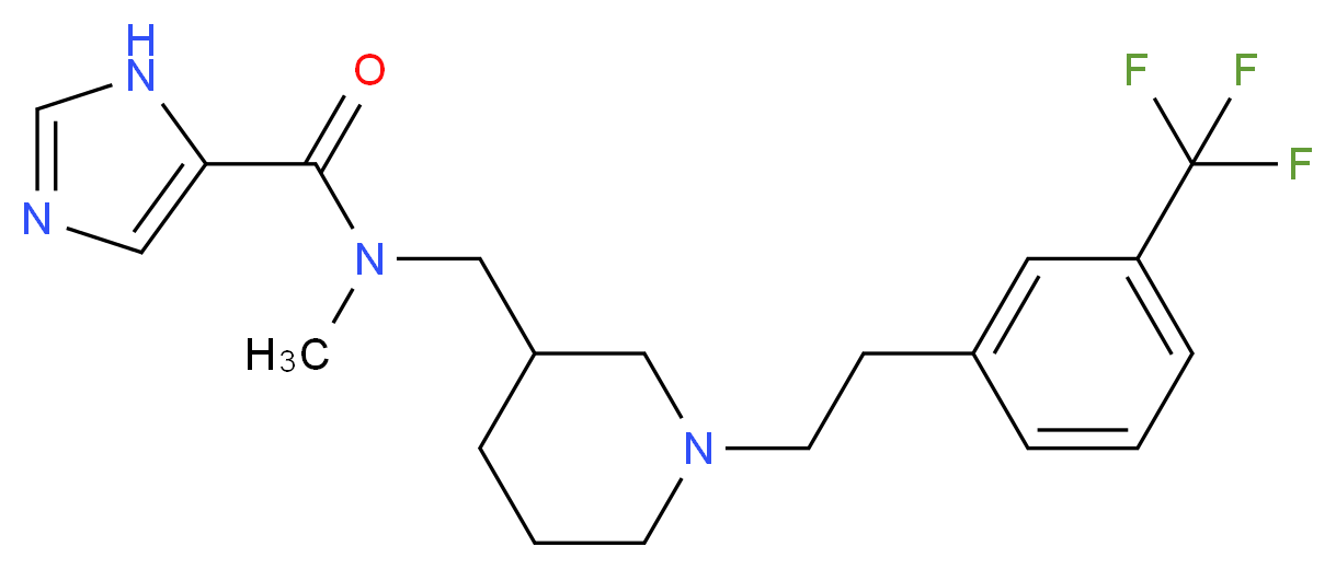 N-methyl-N-[(1-{2-[3-(trifluoromethyl)phenyl]ethyl}piperidin-3-yl)methyl]-1H-imidazole-5-carboxamide_Molecular_structure_CAS_)