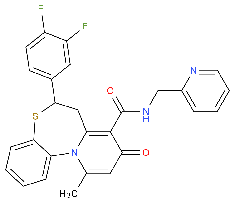 6-(3,4-difluorophenyl)-11-methyl-9-oxo-N-(2-pyridinylmethyl)-7,9-dihydro-6H-pyrido[2,1-d][1,5]benzothiazepine-8-carboxamide_Molecular_structure_CAS_)