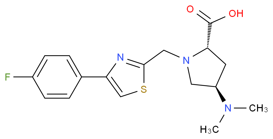 (4R)-4-(dimethylamino)-1-{[4-(4-fluorophenyl)-1,3-thiazol-2-yl]methyl}-L-proline_Molecular_structure_CAS_)