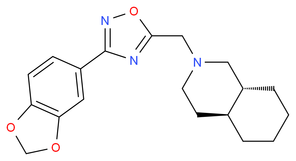(4aS*,8aR*)-2-{[3-(1,3-benzodioxol-5-yl)-1,2,4-oxadiazol-5-yl]methyl}decahydroisoquinoline_Molecular_structure_CAS_)