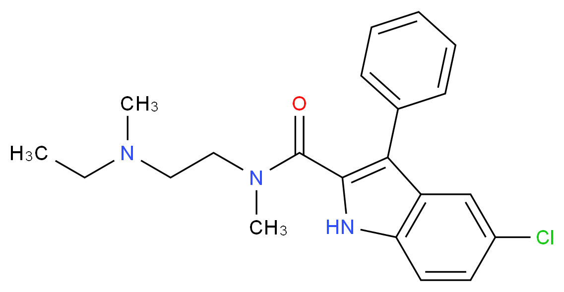 5-chloro-N-{2-[ethyl(methyl)amino]ethyl}-N-methyl-3-phenyl-1H-indole-2-carboxamide_Molecular_structure_CAS_)