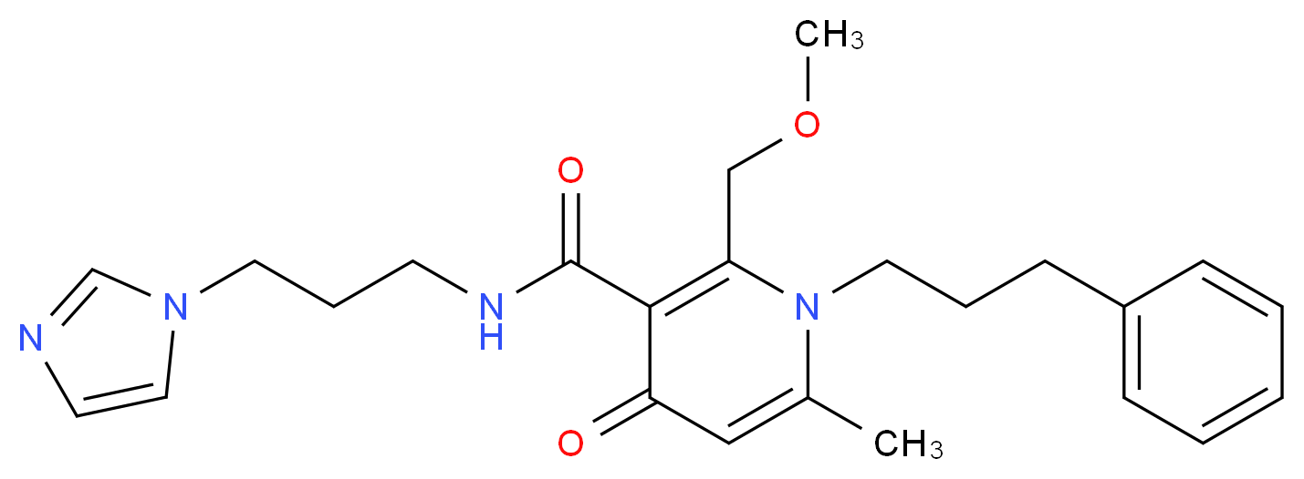 N-[3-(1H-imidazol-1-yl)propyl]-2-(methoxymethyl)-6-methyl-4-oxo-1-(3-phenylpropyl)-1,4-dihydro-3-pyridinecarboxamide_Molecular_structure_CAS_)