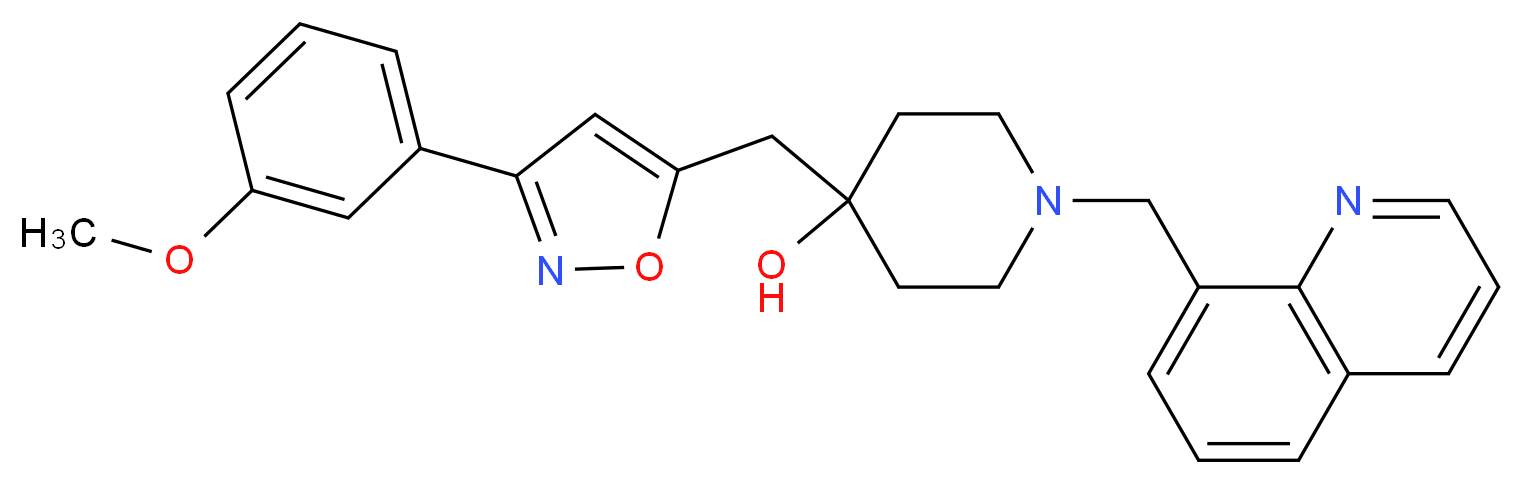 4-{[3-(3-methoxyphenyl)-5-isoxazolyl]methyl}-1-(8-quinolinylmethyl)-4-piperidinol_Molecular_structure_CAS_)