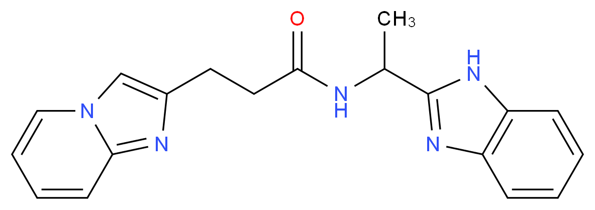 N-[1-(1H-benzimidazol-2-yl)ethyl]-3-imidazo[1,2-a]pyridin-2-ylpropanamide_Molecular_structure_CAS_)