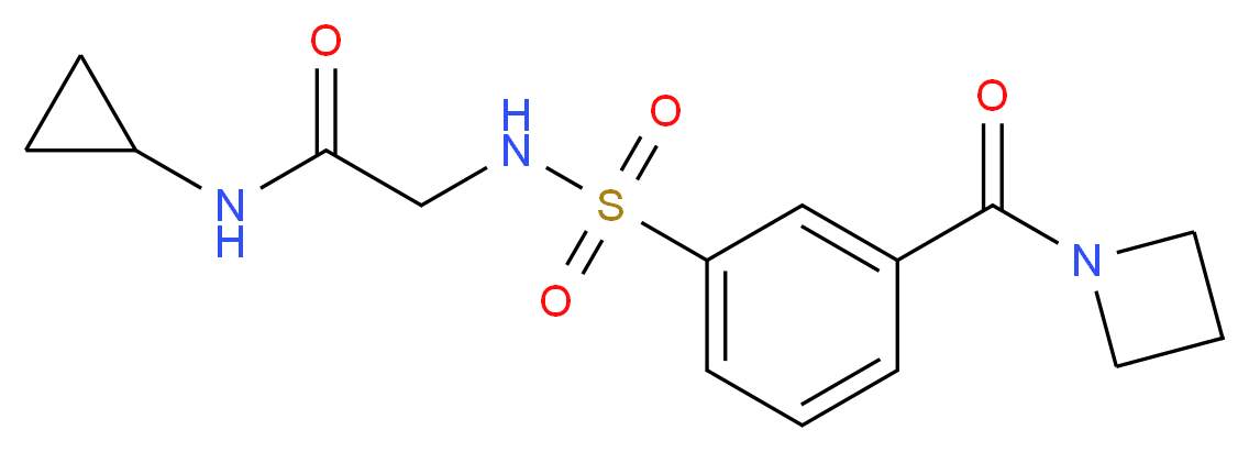 N~2~-{[3-(azetidin-1-ylcarbonyl)phenyl]sulfonyl}-N~1~-cyclopropylglycinamide_Molecular_structure_CAS_)