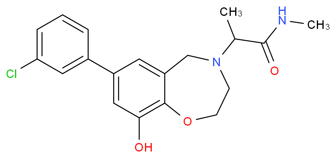 2-[7-(3-chlorophenyl)-9-hydroxy-2,3-dihydro-1,4-benzoxazepin-4(5H)-yl]-N-methylpropanamide_Molecular_structure_CAS_)
