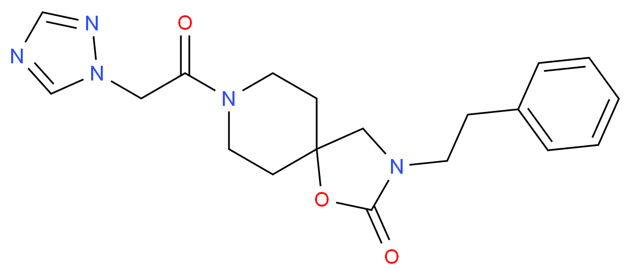 3-(2-phenylethyl)-8-(1H-1,2,4-triazol-1-ylacetyl)-1-oxa-3,8-diazaspiro[4.5]decan-2-one_Molecular_structure_CAS_)