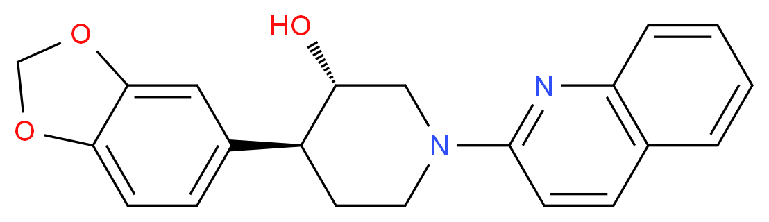(3S*,4S*)-4-(1,3-benzodioxol-5-yl)-1-quinolin-2-ylpiperidin-3-ol_Molecular_structure_CAS_)