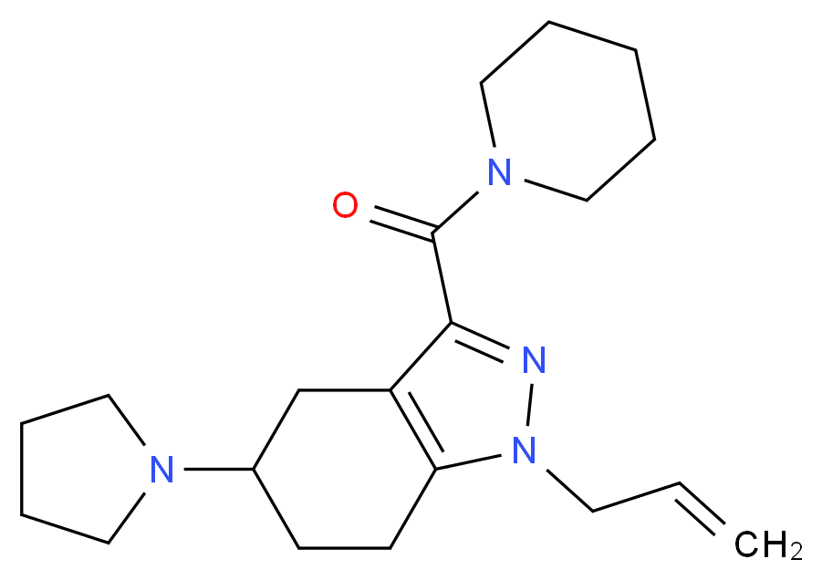 1-allyl-3-(1-piperidinylcarbonyl)-5-(1-pyrrolidinyl)-4,5,6,7-tetrahydro-1H-indazole_Molecular_structure_CAS_)