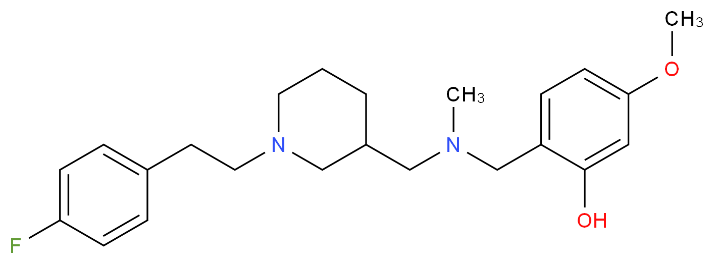 2-{[({1-[2-(4-fluorophenyl)ethyl]-3-piperidinyl}methyl)(methyl)amino]methyl}-5-methoxyphenol_Molecular_structure_CAS_)