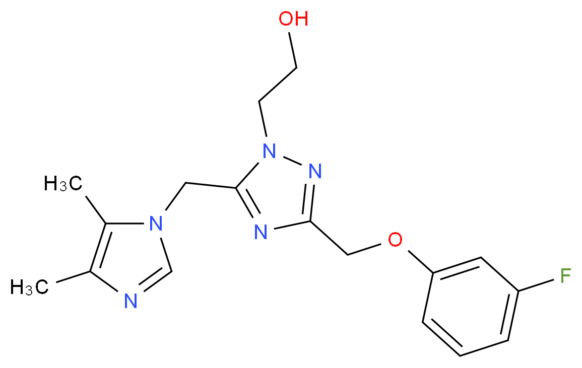 2-{5-[(4,5-dimethyl-1H-imidazol-1-yl)methyl]-3-[(3-fluorophenoxy)methyl]-1H-1,2,4-triazol-1-yl}ethanol_Molecular_structure_CAS_)