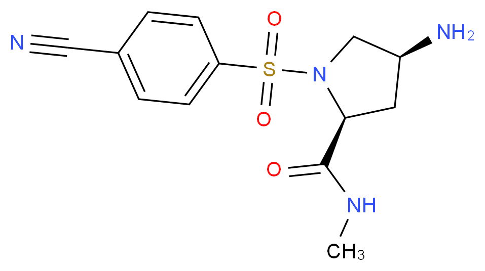 (4S)-4-amino-1-[(4-cyanophenyl)sulfonyl]-N-methyl-L-prolinamide_Molecular_structure_CAS_)