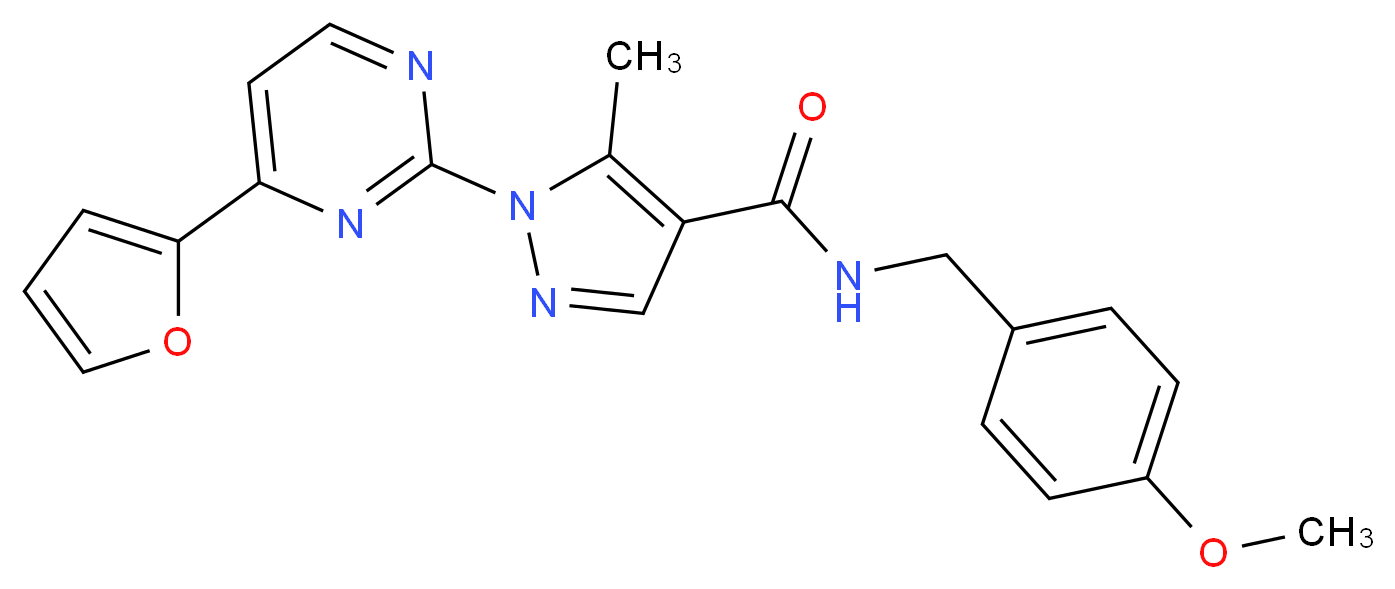 1-[4-(2-furyl)-2-pyrimidinyl]-N-(4-methoxybenzyl)-5-methyl-1H-pyrazole-4-carboxamide_Molecular_structure_CAS_)