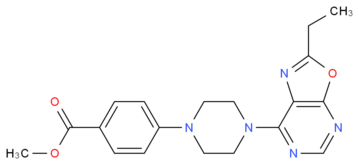 methyl 4-[4-(2-ethyl[1,3]oxazolo[5,4-d]pyrimidin-7-yl)-1-piperazinyl]benzoate_Molecular_structure_CAS_)