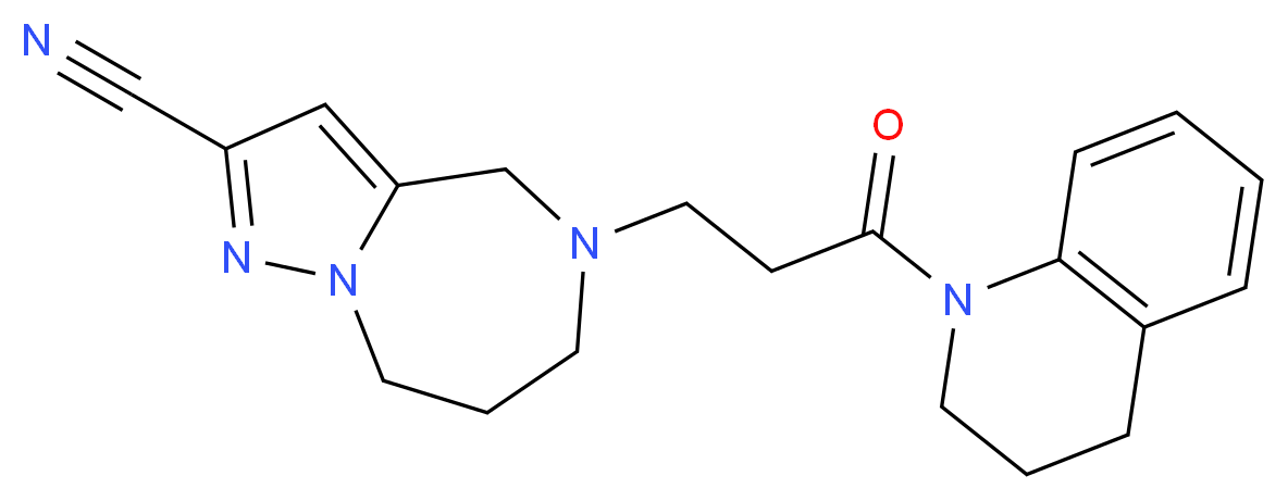 5-[3-(3,4-dihydroquinolin-1(2H)-yl)-3-oxopropyl]-5,6,7,8-tetrahydro-4H-pyrazolo[1,5-a][1,4]diazepine-2-carbonitrile_Molecular_structure_CAS_)