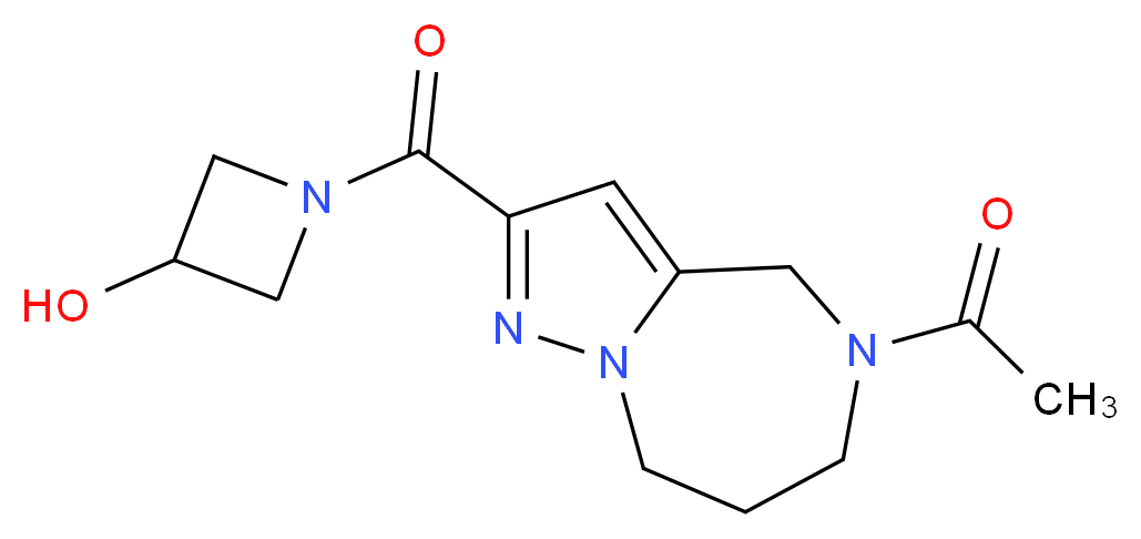 1-[(5-acetyl-5,6,7,8-tetrahydro-4H-pyrazolo[1,5-a][1,4]diazepin-2-yl)carbonyl]azetidin-3-ol_Molecular_structure_CAS_)