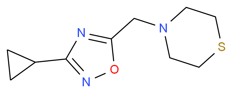 4-[(3-cyclopropyl-1,2,4-oxadiazol-5-yl)methyl]thiomorpholine_Molecular_structure_CAS_)