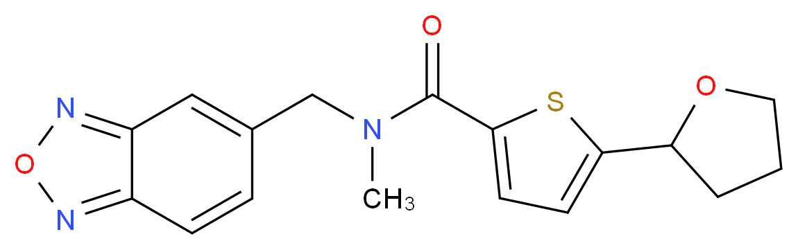 N-(2,1,3-benzoxadiazol-5-ylmethyl)-N-methyl-5-(tetrahydro-2-furanyl)-2-thiophenecarboxamide_Molecular_structure_CAS_)