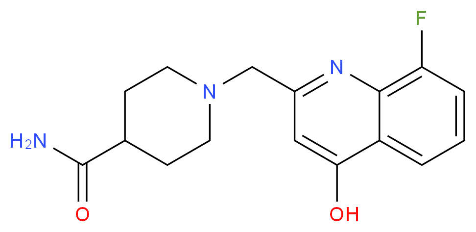 1-[(8-fluoro-4-hydroxyquinolin-2-yl)methyl]piperidine-4-carboxamide_Molecular_structure_CAS_)