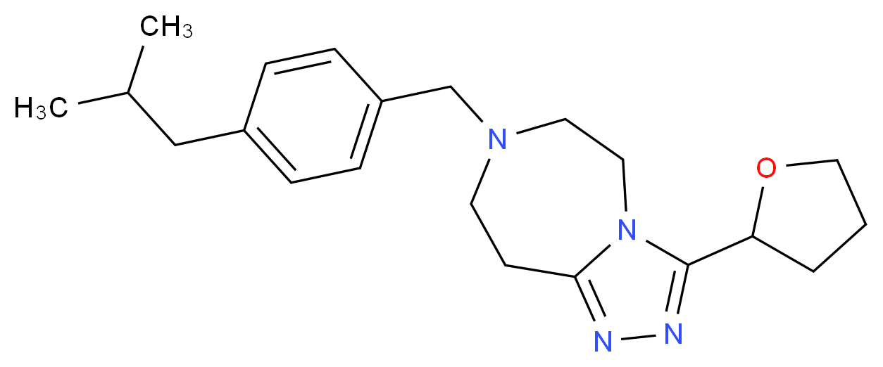 7-(4-isobutylbenzyl)-3-(tetrahydro-2-furanyl)-6,7,8,9-tetrahydro-5H-[1,2,4]triazolo[4,3-d][1,4]diazepine_Molecular_structure_CAS_)