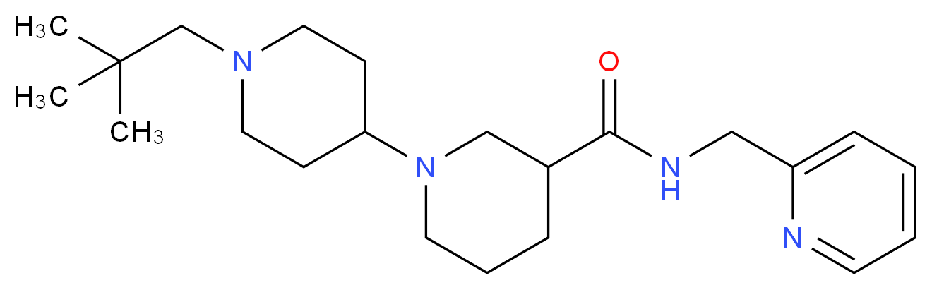 1'-(2,2-dimethylpropyl)-N-(2-pyridinylmethyl)-1,4'-bipiperidine-3-carboxamide_Molecular_structure_CAS_)