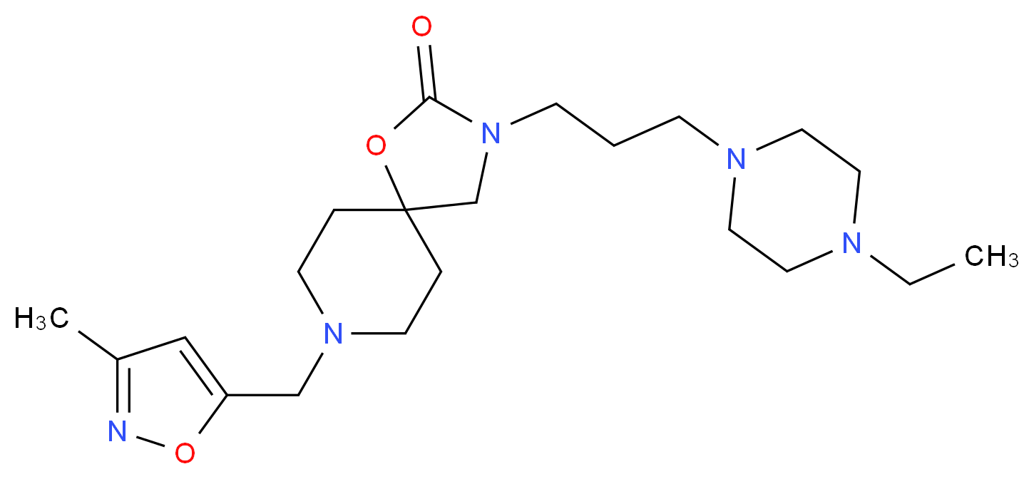 3-[3-(4-ethylpiperazin-1-yl)propyl]-8-[(3-methylisoxazol-5-yl)methyl]-1-oxa-3,8-diazaspiro[4.5]decan-2-one_Molecular_structure_CAS_)