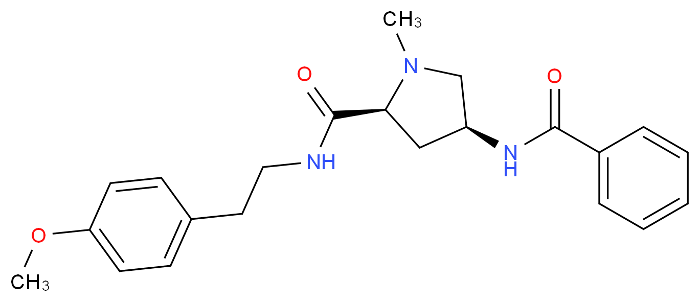 (2S,4S)-4-(benzoylamino)-N-[2-(4-methoxyphenyl)ethyl]-1-methylpyrrolidine-2-carboxamide_Molecular_structure_CAS_)