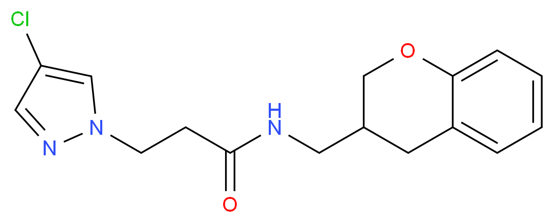 3-(4-chloro-1H-pyrazol-1-yl)-N-(3,4-dihydro-2H-chromen-3-ylmethyl)propanamide_Molecular_structure_CAS_)