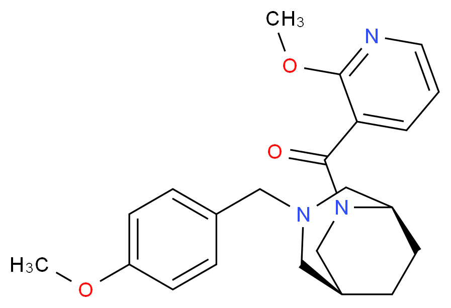 (1S*,5R*)-3-(4-methoxybenzyl)-6-[(2-methoxypyridin-3-yl)carbonyl]-3,6-diazabicyclo[3.2.2]nonane_Molecular_structure_CAS_)