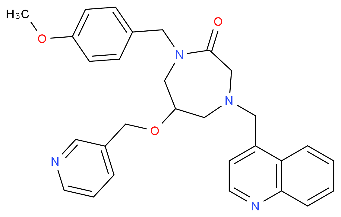 1-(4-methoxybenzyl)-6-(3-pyridinylmethoxy)-4-(4-quinolinylmethyl)-1,4-diazepan-2-one_Molecular_structure_CAS_)