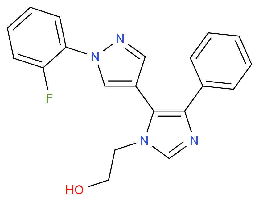 2-{5-[1-(2-fluorophenyl)-1H-pyrazol-4-yl]-4-phenyl-1H-imidazol-1-yl}ethanol_Molecular_structure_CAS_)