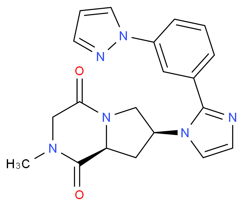 (7S,8aS)-2-methyl-7-{2-[3-(1H-pyrazol-1-yl)phenyl]-1H-imidazol-1-yl}hexahydropyrrolo[1,2-a]pyrazine-1,4-dione_Molecular_structure_CAS_)