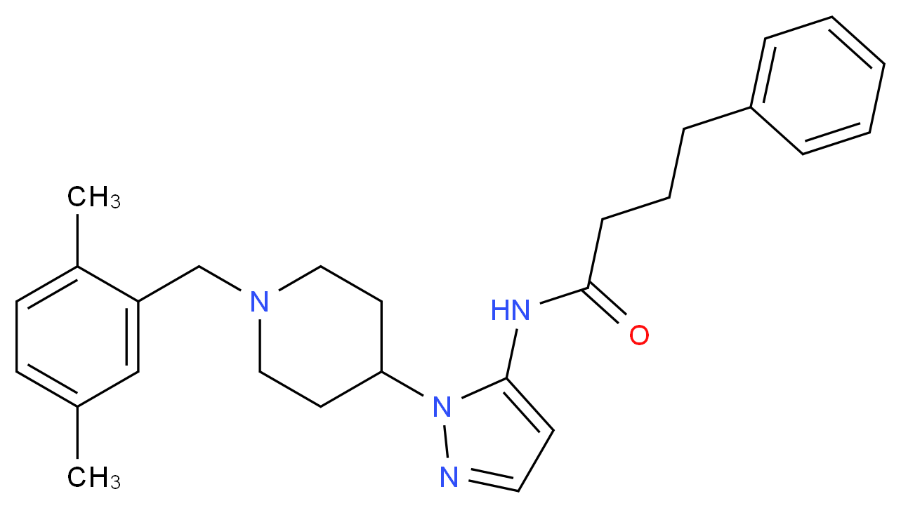 N-{1-[1-(2,5-dimethylbenzyl)-4-piperidinyl]-1H-pyrazol-5-yl}-4-phenylbutanamide_Molecular_structure_CAS_)