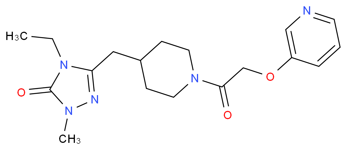 4-ethyl-2-methyl-5-({1-[(pyridin-3-yloxy)acetyl]piperidin-4-yl}methyl)-2,4-dihydro-3H-1,2,4-triazol-3-one_Molecular_structure_CAS_)