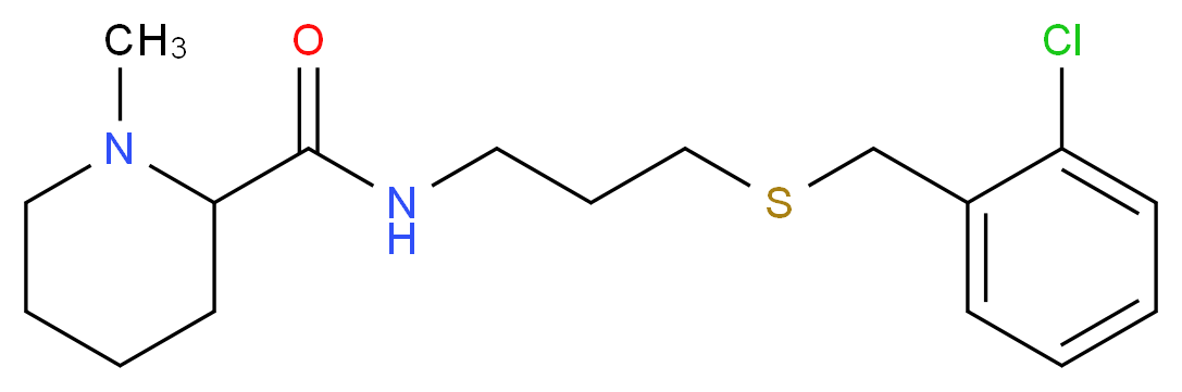 N-{3-[(2-chlorobenzyl)thio]propyl}-1-methylpiperidine-2-carboxamide_Molecular_structure_CAS_)