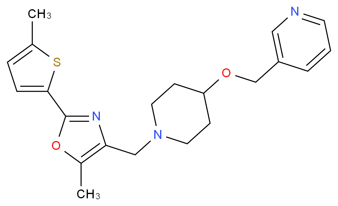 3-{[(1-{[5-methyl-2-(5-methyl-2-thienyl)-1,3-oxazol-4-yl]methyl}-4-piperidinyl)oxy]methyl}pyridine_Molecular_structure_CAS_)