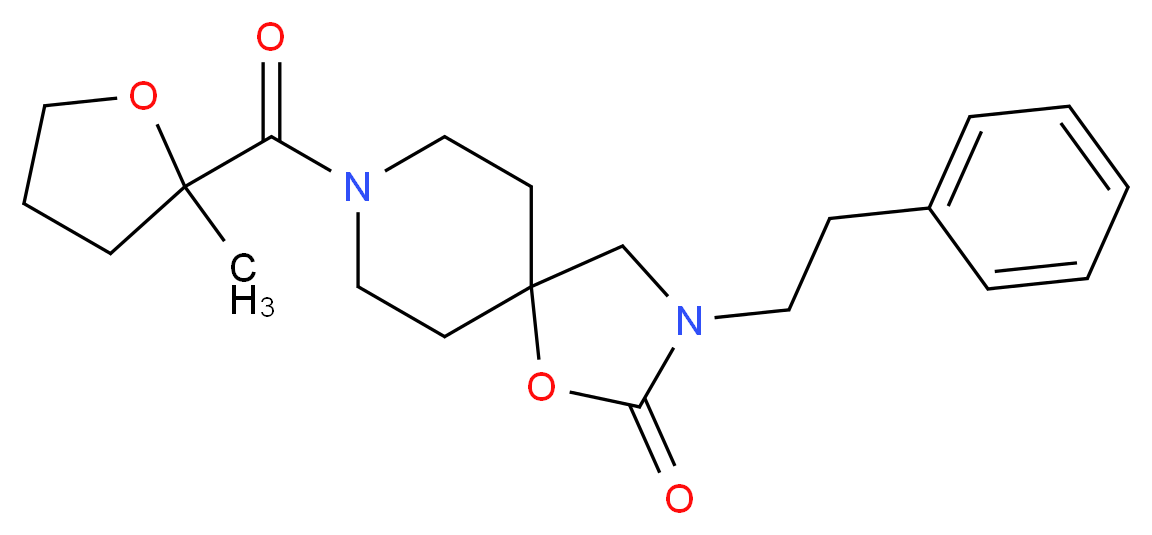 8-[(2-methyltetrahydrofuran-2-yl)carbonyl]-3-(2-phenylethyl)-1-oxa-3,8-diazaspiro[4.5]decan-2-one_Molecular_structure_CAS_)
