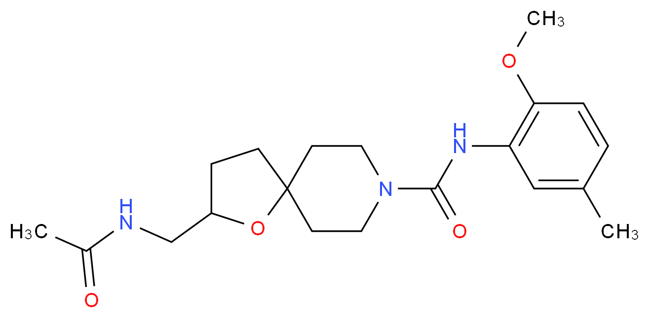 2-[(acetylamino)methyl]-N-(2-methoxy-5-methylphenyl)-1-oxa-8-azaspiro[4.5]decane-8-carboxamide_Molecular_structure_CAS_)