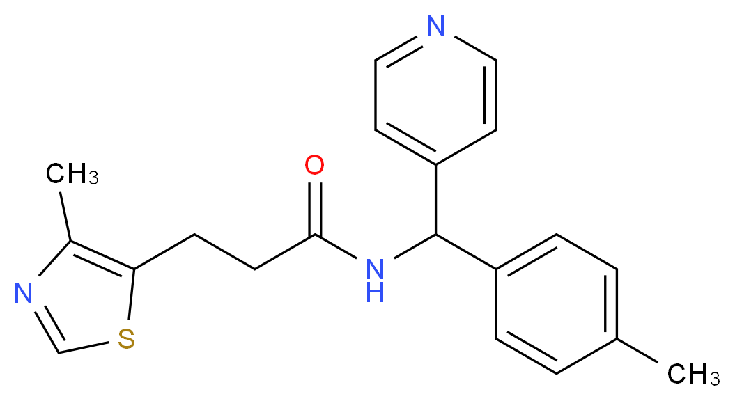 N-[(4-methylphenyl)(pyridin-4-yl)methyl]-3-(4-methyl-1,3-thiazol-5-yl)propanamide_Molecular_structure_CAS_)