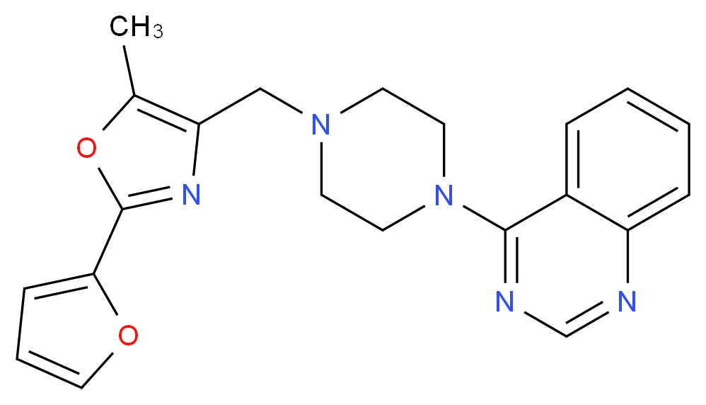 4-(4-{[2-(2-furyl)-5-methyl-1,3-oxazol-4-yl]methyl}-1-piperazinyl)quinazoline_Molecular_structure_CAS_)