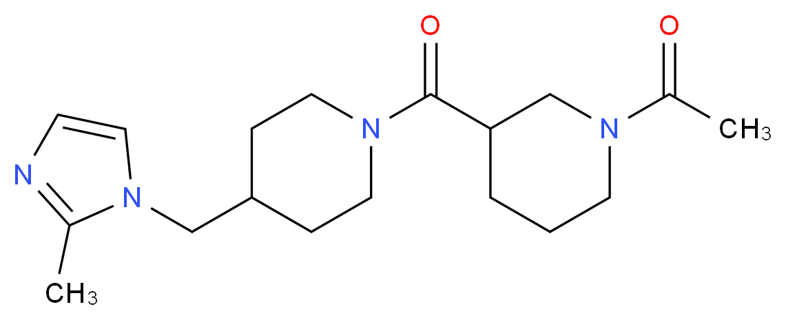 1-acetyl-3-({4-[(2-methyl-1H-imidazol-1-yl)methyl]-1-piperidinyl}carbonyl)piperidine_Molecular_structure_CAS_)
